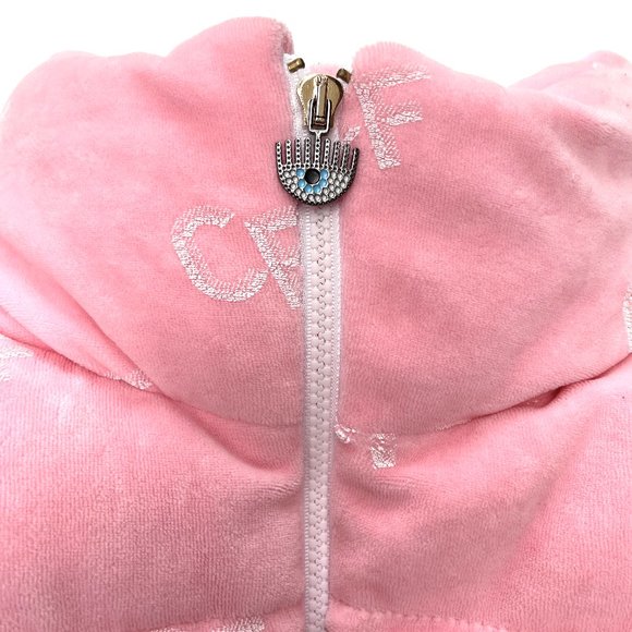 MADE IN ITALY Chiara Ferragni Cropped velvet down jacket hidden hood - Picture 8 of 16